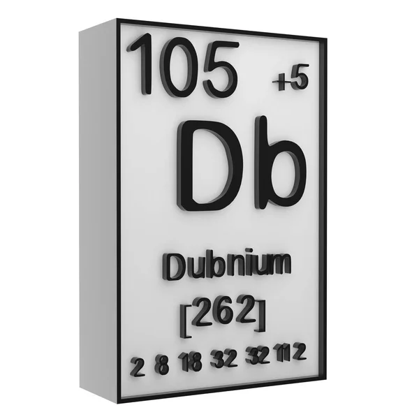 ドゥブニウム ホワイトブラックグラウンドの元素の周期表 化学元素の歴史 原子番号とシンボルを表し 3Dレンダリング — ストック写真