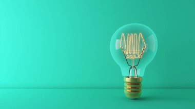 Görselleştirme kavramı bilgelik ve yaratıcılık getirir, yeşil bir arka planda yaratıcı düşünme görüntüleri, üç boyutlu görüntüleme