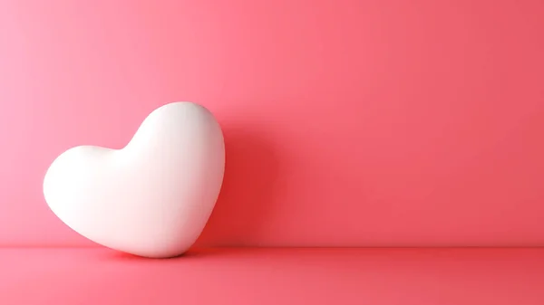 Heart Shape Pink Background Valentine Day Rendering — Stockfoto