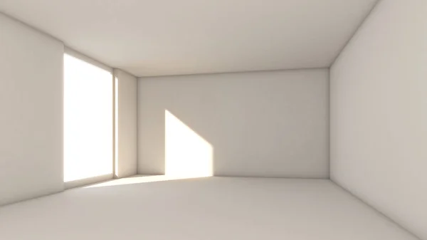 Det Vita Rummet Hade Ljus Som Lyste Genom Fönstren — Stockfoto