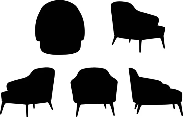 Stuhl Silhouette Aus Vielen Winkeln — Stockvektor