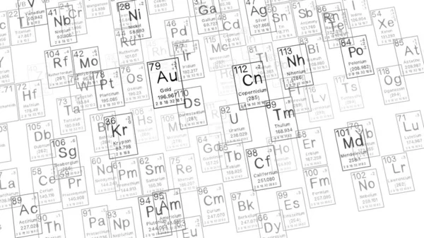 Tabela Periódica Dos Elementos Blackground Preto História Dos Elementos Químicos — Fotografia de Stock