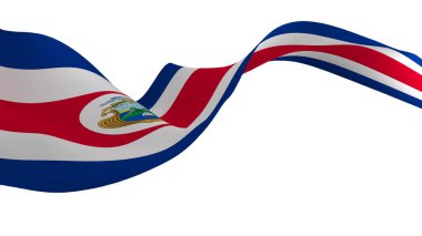 Ulusal bayrak arkaplan resmi, rüzgâr dalgalanan bayraklar, 3D görüntüleme, Kosta Rika Bayrağı