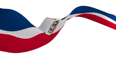 national flag background image,wind blowing flags,3d rendering,Flag of the Dominican Republic