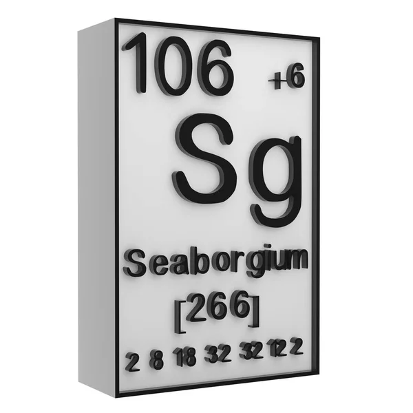 Seaborgium Fosfor Periodické Tabulce Prvků Bílém Černém Podkladu Historie Chemických — Stock fotografie