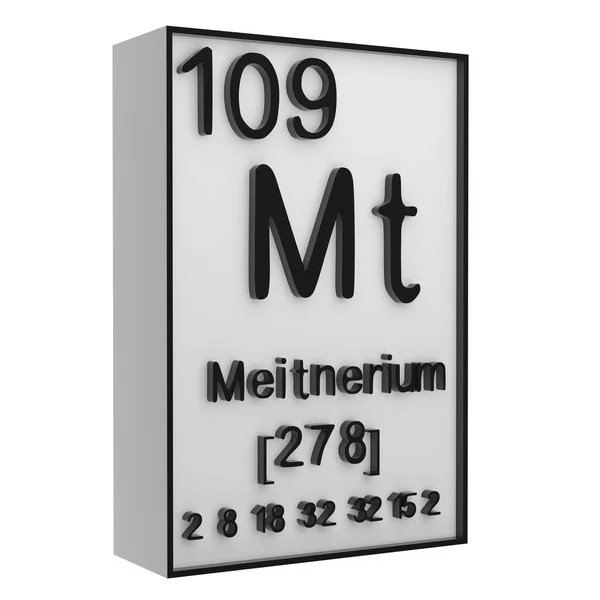 Meitnerium Fósforo Tabla Periódica Los Elementos Fondo Negro Blanco Historia —  Fotos de Stock