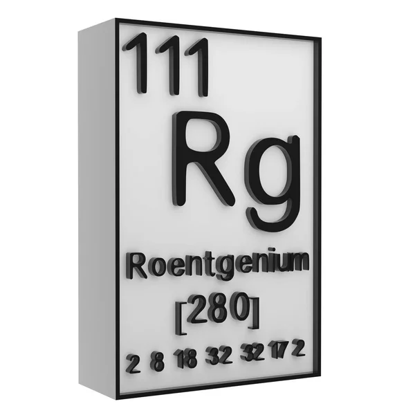 Roentgenium Phosphor Auf Dem Periodensystem Der Elemente Auf Weißem Schwarzgrund — Stockfoto