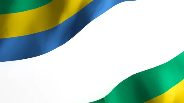Nationale Vlag Achtergrond Afbeelding Windvlaggen Rendering Vlag Van Gabon — Stockfoto