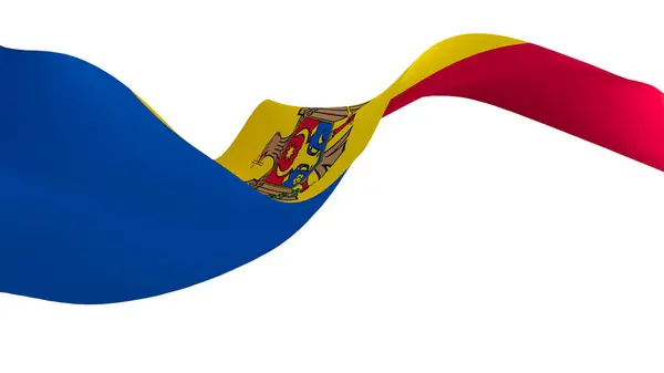 Nationale Vlag Achtergrond Afbeelding Windvlaggen Rendering Vlag Van Moldavië — Stockfoto
