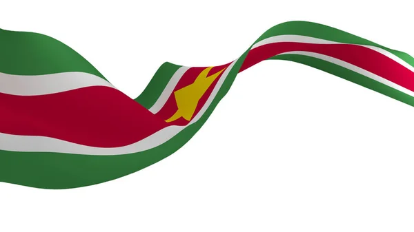 National Flag Background Image Wind Blowing Flags Rendering Flag Suriname — стокове фото