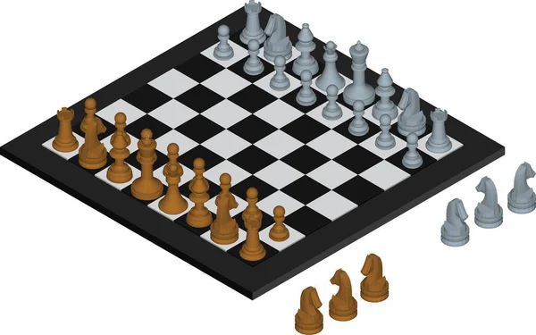Chess Game Planning First Turn Concept Planification Stratégie Compétitive Première — Image vectorielle