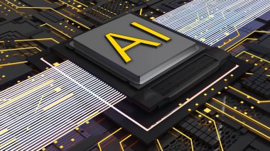 Yapay Zeka, Bilgisayar Sistemi bağlantı noktası, Merkezi İşlem Birimi 'nin soyut teknolojisi, İşyerinde bilgisayar teknolojisi, Devre kartında Kavramsal İşlemci, 3D oluşturma