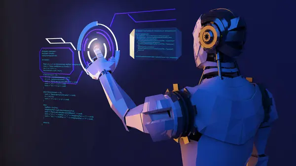 Using Artificial Intelligence Robots Access Technology Control Systems Digital World — Stock Photo, Image
