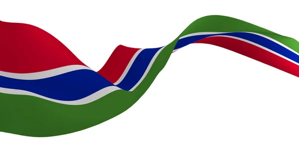 国旗の背景画像 風吹き旗 3Dレンダリング ガンビアの旗 — ストック写真