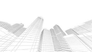 Tel çerçeve Şehir, düşük poligon şehirler ve binalar, şehrin iş bölgesinde yüksek bir yapı nehirler ve yollar var.