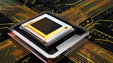 Computer system connection point,Abstract technology of central processing unit,working processing,3d rendering