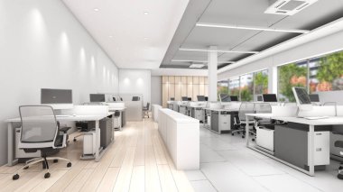 Belge işleri bölümü için ofis alanı, 3D görüntüleme