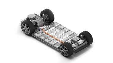 Elektrikli arabaların yapısı ve E-hareketlilik konsepti elektrikli araç aküsü şarj teknolojisi, 3D görüntüleme 