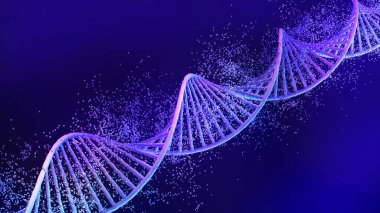 DNA yapısının kavramsal arkaplan çizimi, yaşam için genetik düzenleme teknolojisi, 3D görüntüleme