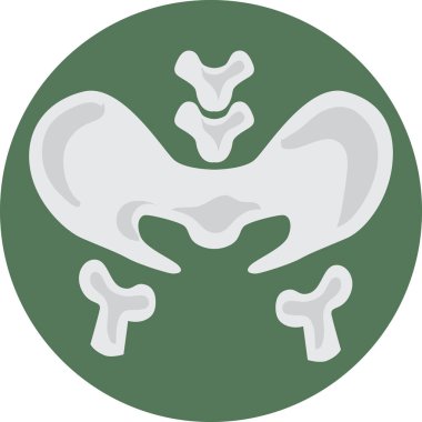 Kalça kemiği ikonu, tıbbi iş konsepti tarzı. İnsan vücut organlarının tasarımı, düz tasarım.