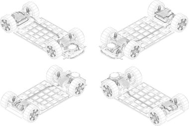 Elektrikli arabaların yapısı ve E-mobilite elektrikli araba aküsü teknolojisi hakkında çizgiler.
