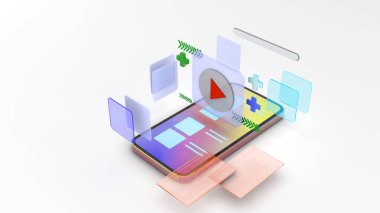 Mobil cihazınızı kullanarak video ortamını ararsınız. Bağlı cep telefonu. 3B görüntüleme