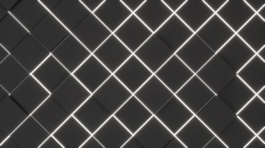 soyut teknoloji arkaplan resmi siyah dijital kutu şekli, bilim ve teknoloji konsepti, 3D görüntüleme.