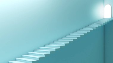 Concept of path to destination,ladder to success,3D render,step towards success