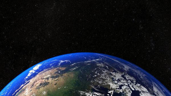 Планета Земля в космосе фокусируется на Америке. Элементы этого изображения украшены 3D-рендерингом НАСА.