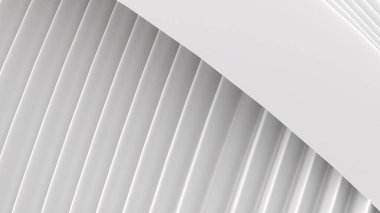 Beyaz kıvrımlı çizgiler, beyaz kıvrımlı dalgalarla canlandırılmış soyut bir arkaplan, 3 boyutlu görüntüleme