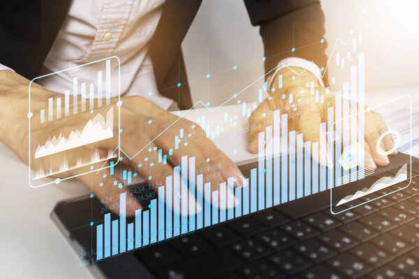 Business financial picture and stock price chart,economy and economics,profitable company growing,economy and economics