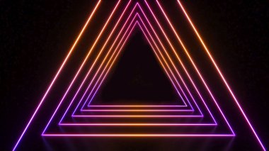 Soyut arkaplan teknolojisi neon ışıklı arkaplan, ürün sunumu için sahne oluşturma, 3B görüntüleme.