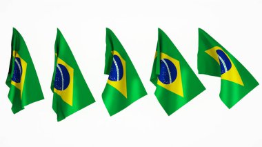 Ulusal bayrak arkaplan resmi, rüzgâr dalgalanan bayraklar, 3D görüntüleme, Brezilya Bayrağı