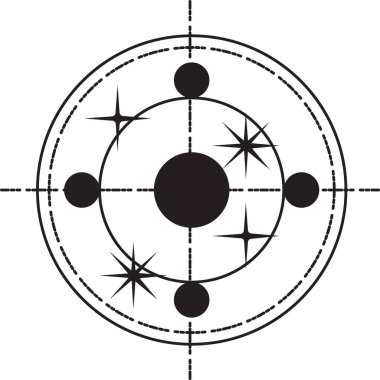 Fantezi sihirli çemberler oluşturun ve büyüler yapın, Yıldızların ve Maceraların Kaderi, cadılar, büyücüler ve sihirli krallık. Düzenlenebilir vuruş