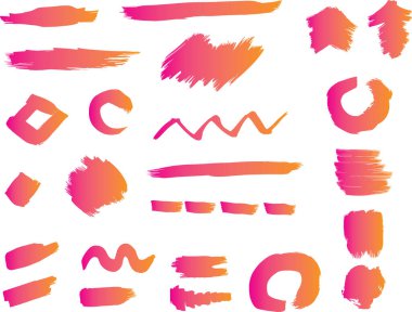 Metin çalışması ya da iş için soyut Vektör fırça darbeleri. Fırça kullanan metin kutusu veya satır tasarım ögeleri