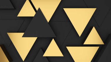 soyut geometrik arkaplan zarif siyah ve altın üçgen grafik ya da arkaplan resimlerinde metin eklemek için kullanın., 3d görüntüleme.