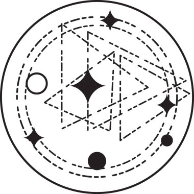 Fantezi sihirli çemberler oluşturun ve büyüler yapın, Yıldızların ve Maceraların Kaderi, cadılar, büyücüler ve sihirli krallık. Düzenlenebilir vuruş