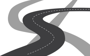 Yolların, trafiğin ve yollardaki hareketin grafiksel görüntüleri, düz ve eğri yol çizgileri.