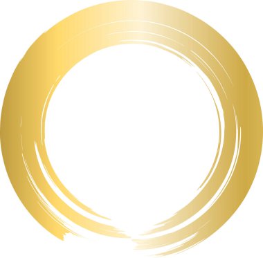Fırça darbeleriyle lüks altın çember, soyut Altın Çerçeve ve Desenler