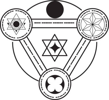 Fantezi sihirli çemberler oluşturun ve büyüler yapın, Yıldızların ve Maceraların Kaderi, cadılar, büyücüler ve sihirli krallık. Düzenlenebilir vuruş