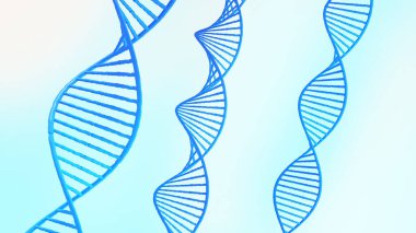 Tıbbi ve genetik bilgi araştırmaları için DNA ve kromozomların arkaplanı, 3D görüntüleme.