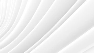 Beyaz kıvrımlı çizgiler, beyaz kıvrımlı dalgalarla canlandırılmış soyut bir arkaplan, 3 boyutlu görüntüleme.