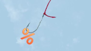 Yüzde işareti ve indirim oranı. faiz oranı ve yüzde.