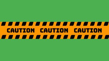 Sarı uyarı bant hareket grafikleri yeşil ekran arkaplan