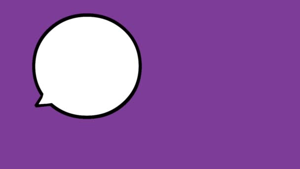 Conversation Paper Speech Bubbles Set Purple Background — Stockvideo