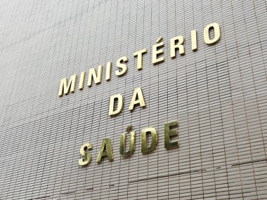 Brasilia 'daki Sağlık Bakanlığı binasının dış görünüşü. Bakan da Saude..