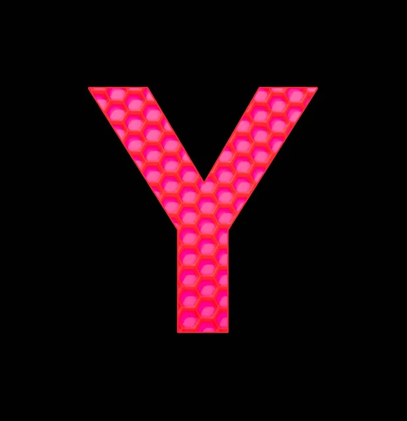 大写字母Y 带有红色六边形的硅胶背景 — 图库照片