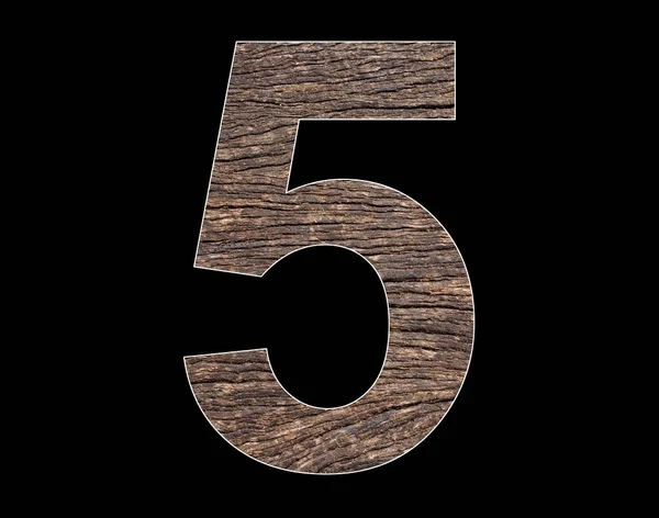 Número Cinco Textura Rústica Casca Árvore — Fotografia de Stock