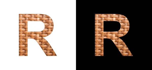アルファベット文字R 合成ラタンの背景 — ストック写真