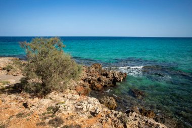 İspanya Mallorca Adası, Cala Millor kıyıları, Akdeniz, Balearic Adaları.